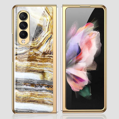 Marble Glass Case For Samsung Galaxy Z Fold 3 5G - {{ shop_name}} varyfun