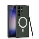 Electroplated Leather Phone Case With MagSafe Charging Coil For Samsung Galaxy S23 Series - {{ shop_name}} varyfun