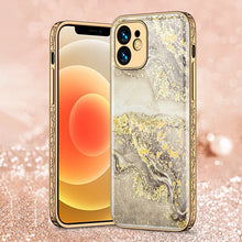 Load image into Gallery viewer, Luxury Baroque Marble Pattern Plating Anti-knock Protection Tempered Glass Case For iPhone - {{ shop_name}} varyfun
