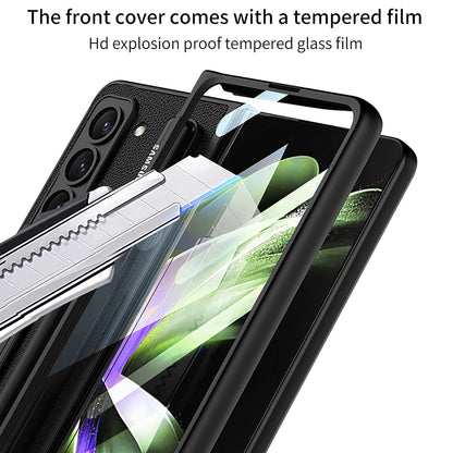 Samsung Galaxy Z Fold5 Full Inclusive Case with Pen Holder and Stand - mycasety2023 Mycasety