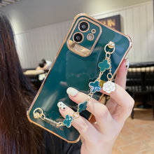 Load image into Gallery viewer, 2021 Luxury Electroplated Gold Plating Four Leaf Clover Bracelet Case For iPhone 12Pro MAX 11 XS XR 7 8 Plus - {{ shop_name}} varyfun
