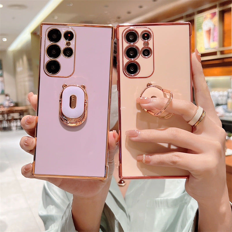 Luxury Electroplating Stand Ring Holder Phone Case With Finger Ring For Samsung - {{ shop_name}} varyfun