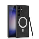 Electroplated Leather Phone Case With MagSafe Charging Coil For Samsung Galaxy S23 Series - {{ shop_name}} varyfun