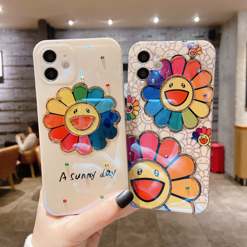 Sunflower Smiley Face iPhone Case - mycasety2023 Mycasety