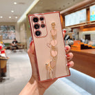 Lovely Plating Heart Bracelet Camera All-inclusive Protective Case For Samsung Galaxy S22 S21 Ultra Plus - {{ shop_name}} varyfun.com