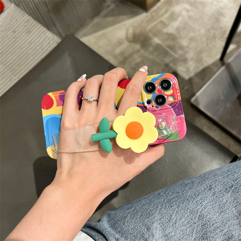 Ins Graffiti Oil Painting Small Yellow Flower iPhone Case - mycasety2023 Mycasety