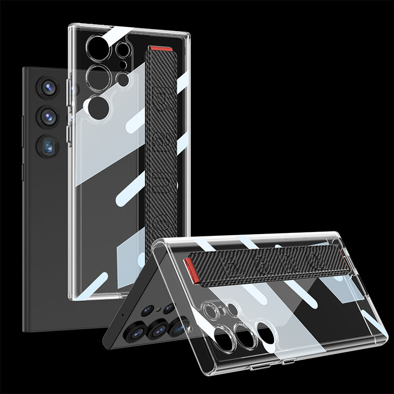 Electroplated Clear Phone Case With Luxury Wristband Holder For Samsung Galaxy S23 Ultra Plus - {{ shop_name}} varyfun