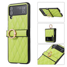 High-grade Rhombic Leather Ring Buckle For Samsung Galaxy Z Flip3/4 Case - mycasety2023 Mycasety