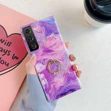 Load image into Gallery viewer, 2021 Laser Marble Pattern Ring Holder Protective Cover For Samsung S21 S20 S10 A72 A52 A42 A32 - {{ shop_name}} pphonecover
