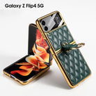 Luxury Leather Electroplating Diamond Protective Cover For Samsung Galaxy Z Flip4 Flip3 5G - {{ shop_name}} varyfun