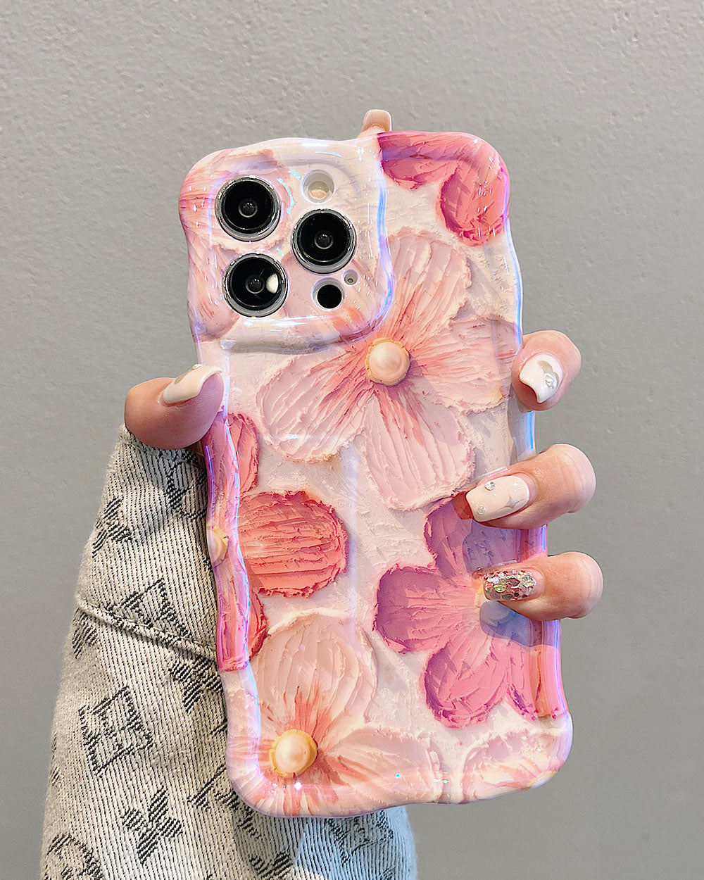 Luxurious Oil Painting Pink Rose Flower iPhone Case - {{ shop_name}} varyfun