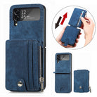 Wallet Case For Samsung Galaxy Z Flip4 Flip3 with Detachable Card Slot Kickstand Zipper - {{ shop_name}} varyfun
