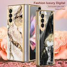 Natural Marble Glass Case For Samsung Galaxy Z Fold 3 5G - {{ shop_name}} varyfun