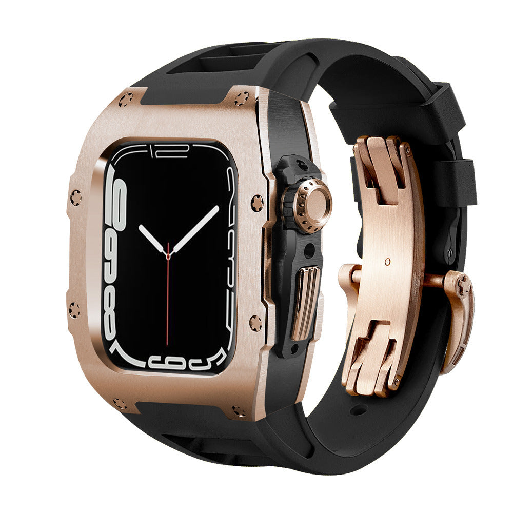 Luxury Metal Case Strap For Apple Watch Series 44/45 mm - mycasety2023 Mycasety