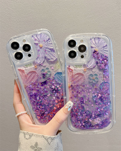 Quicksand Oil Painting Flower iPhone Case - {{ shop_name}} varyfun