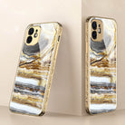 Luxury Baroque Plating Anti-knock Protection Tempered Glass Case For iPhone - {{ shop_name}} varyfun