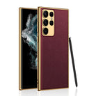 Electroplated Leather Case for Samsung Galaxy S23 S22 Ultra Plus - mycasety2023 Mycasety