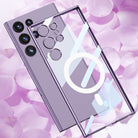 Electroplated Clear Phone Case With Magnetic MagSafe Charging Coil For Samsung Galaxy S23 Ultra Plus - {{ shop_name}} varyfun