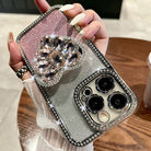 Light Luxury Electroplating Rhinestone Love Bracket iPhone Case - {{ shop_name}} varyfun