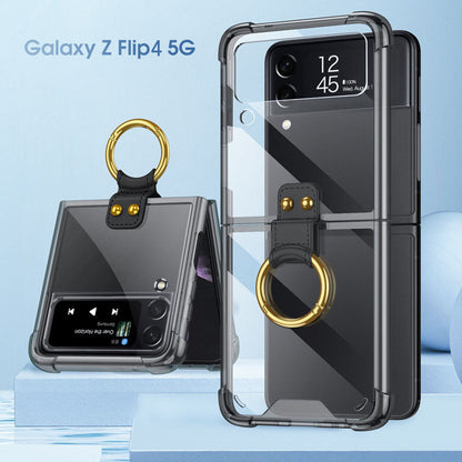 NEWEST Transparents Airbag Ring Holder Anti-knock Protection Cover For Samsung Galaxy Z Flip4 Flip3 5G - {{ shop_name}} varyfun