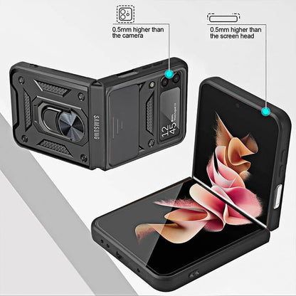 Drop Tested Cover with Magnetic Kickstand Car Mount Protective Case for Samsung Galaxy Z Flip 3 5G - {{ shop_name}} varyfun