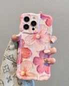 Luxurious Oil Painting Pink Rose Flower iPhone Case - {{ shop_name}} varyfun