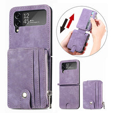 Load image into Gallery viewer, Wallet Case For Samsung Galaxy Z Flip4 Flip3 with Detachable Card Slot Kickstand Zipper - {{ shop_name}} varyfun
