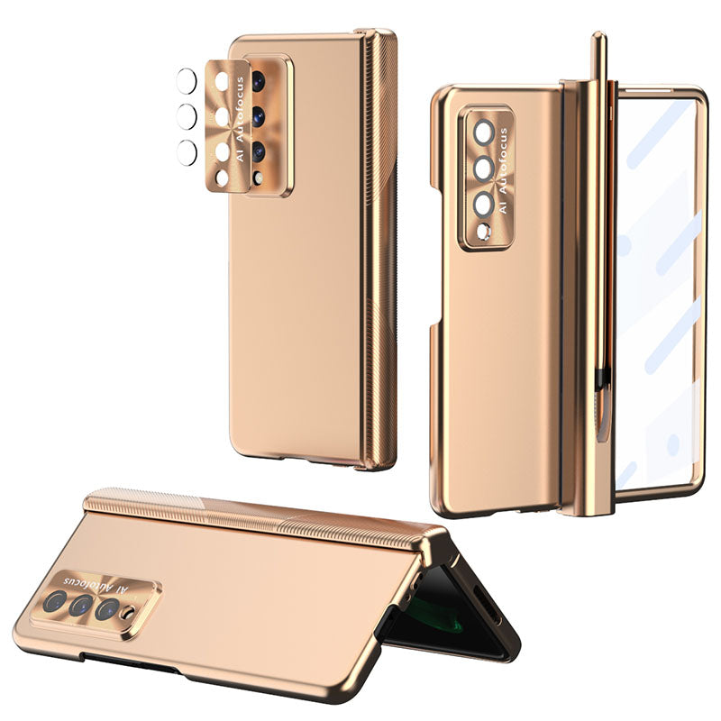 Luxury Magnetic Hinge Pen Holder Full Protection Case For Samsung Galaxy Z Fold3 Fold4 5G With Tempered Glass Film - {{ shop_name}} varyfun