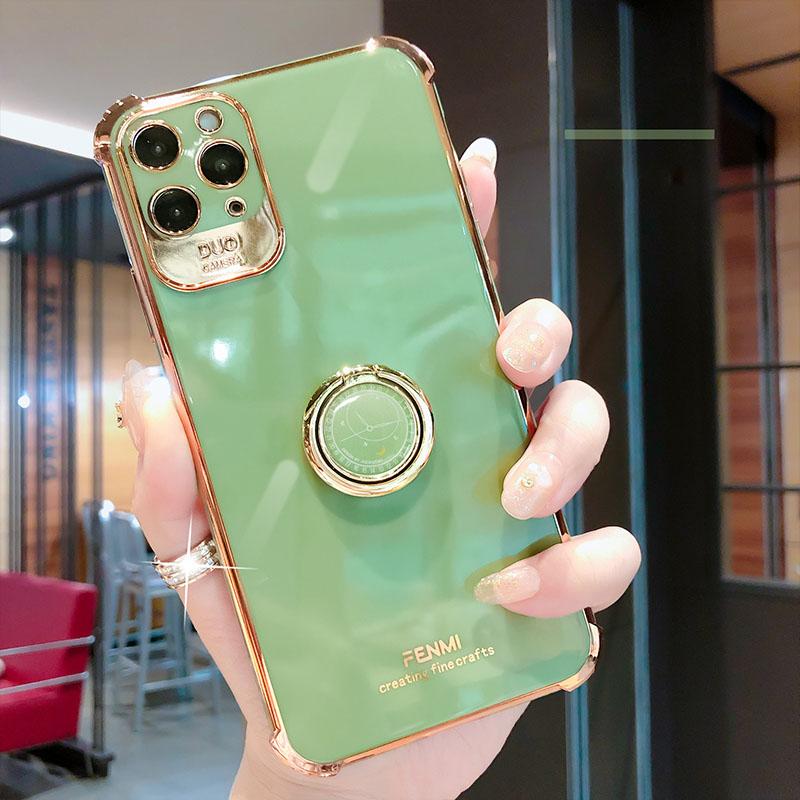 Luxury Electroplated Gold Plating Glitter Case with Ring Holder For iPhone 12Pro MAX 11 Pro XS MAX XR 7 8 Plus - {{ shop_name}} varyfun