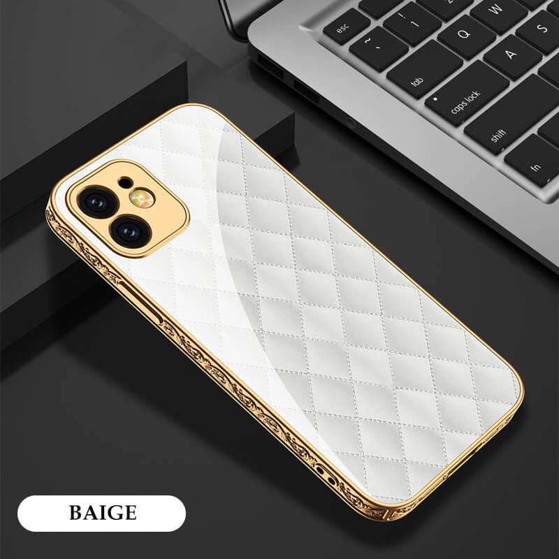 Luxury Baroque Style Carving Edge Protection Tempered Glass Case For iPhone 12 - {{ shop_name}} EasyOutdoor