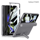 Magnetic Full Coverage Samsung Galaxy Z Fold 5 Case with Front Tempered Glass Protector and Hidden Pen Holder - mycasety2023 Mycasety
