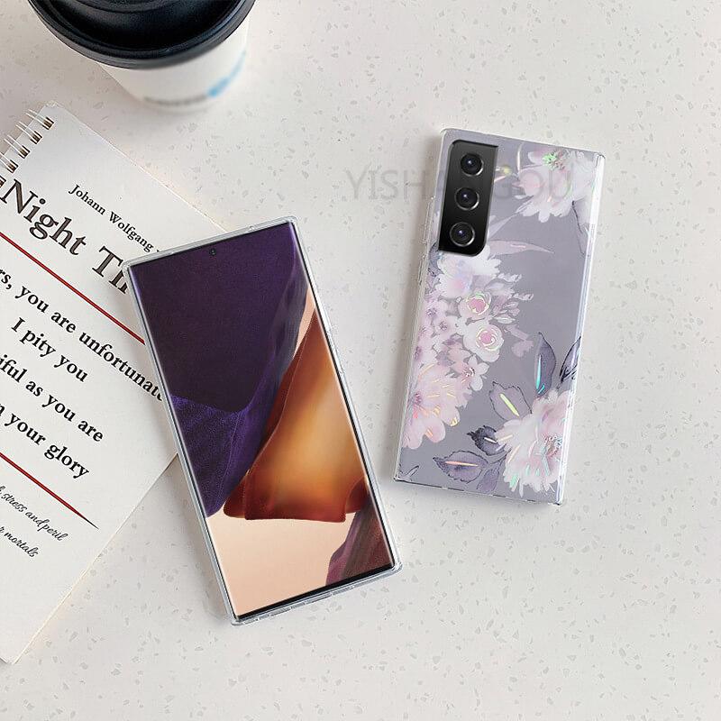 2021 Laser Flower Pattern Protective Cover For Samsung S21 S20 S10 A72 A52 A42 A32 - {{ shop_name}} pphonecover