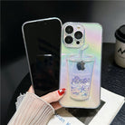 Ins Gradient Milk Tea Quicksand Cup iPhone Case - mycasety2023 Mycasety