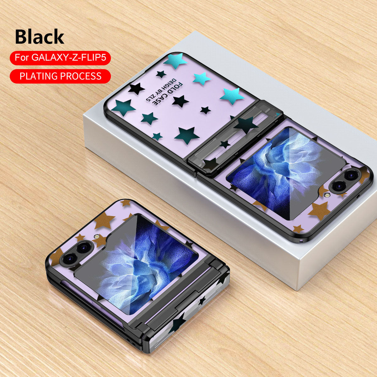 Electroplating Star Phone Case For Samsung Galaxy Z Flip5 Flip4 Flip3 5G
