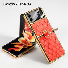 Load image into Gallery viewer, Luxury Leather Electroplating Diamond Protective Cover For Samsung Galaxy Z Flip4 Flip3 5G - {{ shop_name}} varyfun
