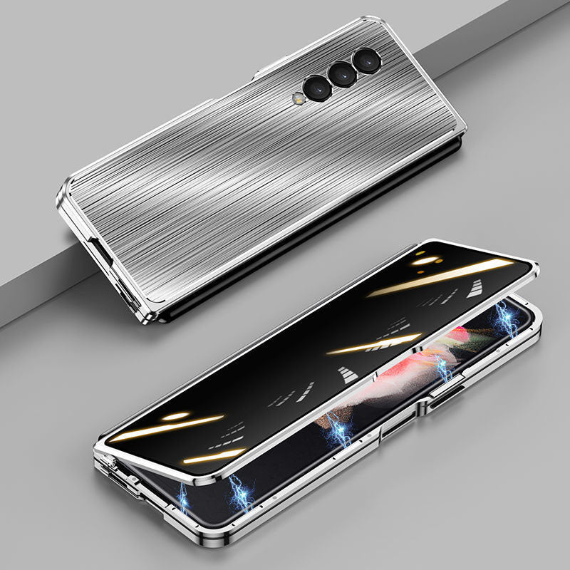 Samsung Galaxy Z Fold 3 Magnetic Brushed Metal Anti-fall Protective Cover - {{ shop_name}} Varyfun