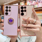 Luxury Electroplating Protective Phone Case With Crystal Stand Ring Holder For Samsung - {{ shop_name}} varyfun