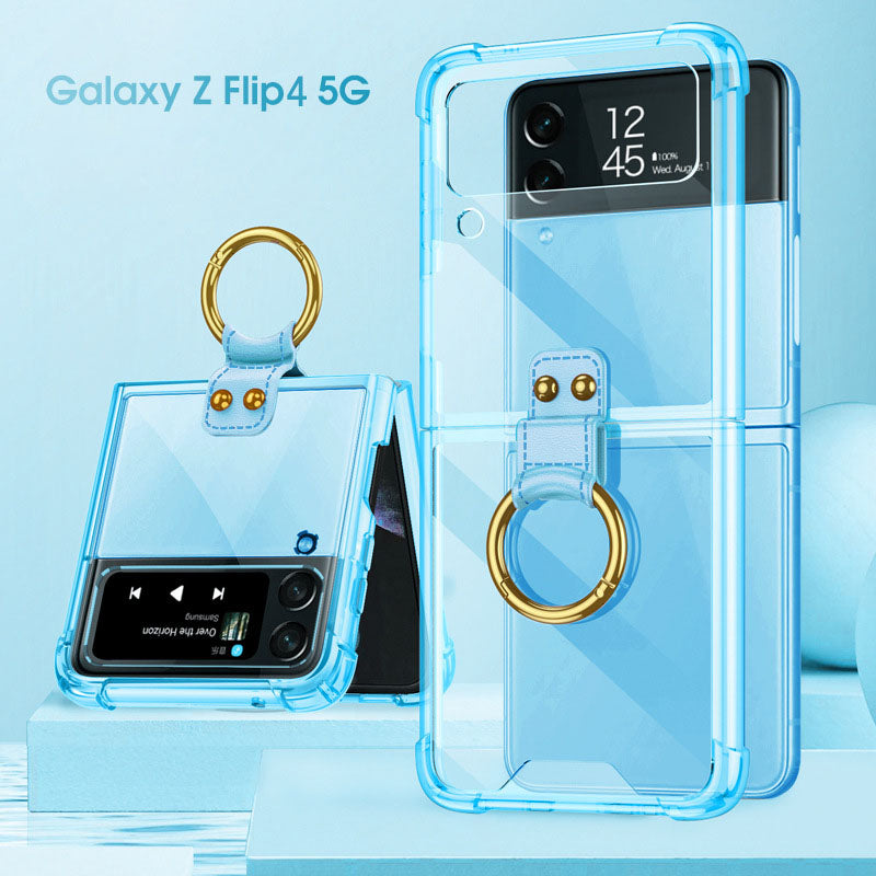 NEWEST Transparents Airbag Ring Holder Anti-knock Protection Cover For Samsung Galaxy Z Flip4 Flip3 5G - {{ shop_name}} varyfun