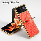 Luxury Leather Electroplating Diamond Protective Cover For Samsung Galaxy Z Flip 4 5G - {{ shop_name}} varyfun