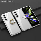 Electroplated Phantom Galaxy Z Fold 5 Case with Front Screen Tempered Glass Protector & Ring - mycasety2023 Mycasety