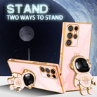 Electroplated Astronaut Stand Cute 6D Spaceman Pattern Phone Case For Samsung Galaxy S23 S22 S21 Ultra Plus Case - {{ shop_name}} varyfun