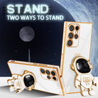 Electroplated Astronaut Stand Cute 6D Spaceman Pattern Phone Case For Samsung Galaxy S23 S22 S21 Ultra Plus Case - {{ shop_name}} varyfun