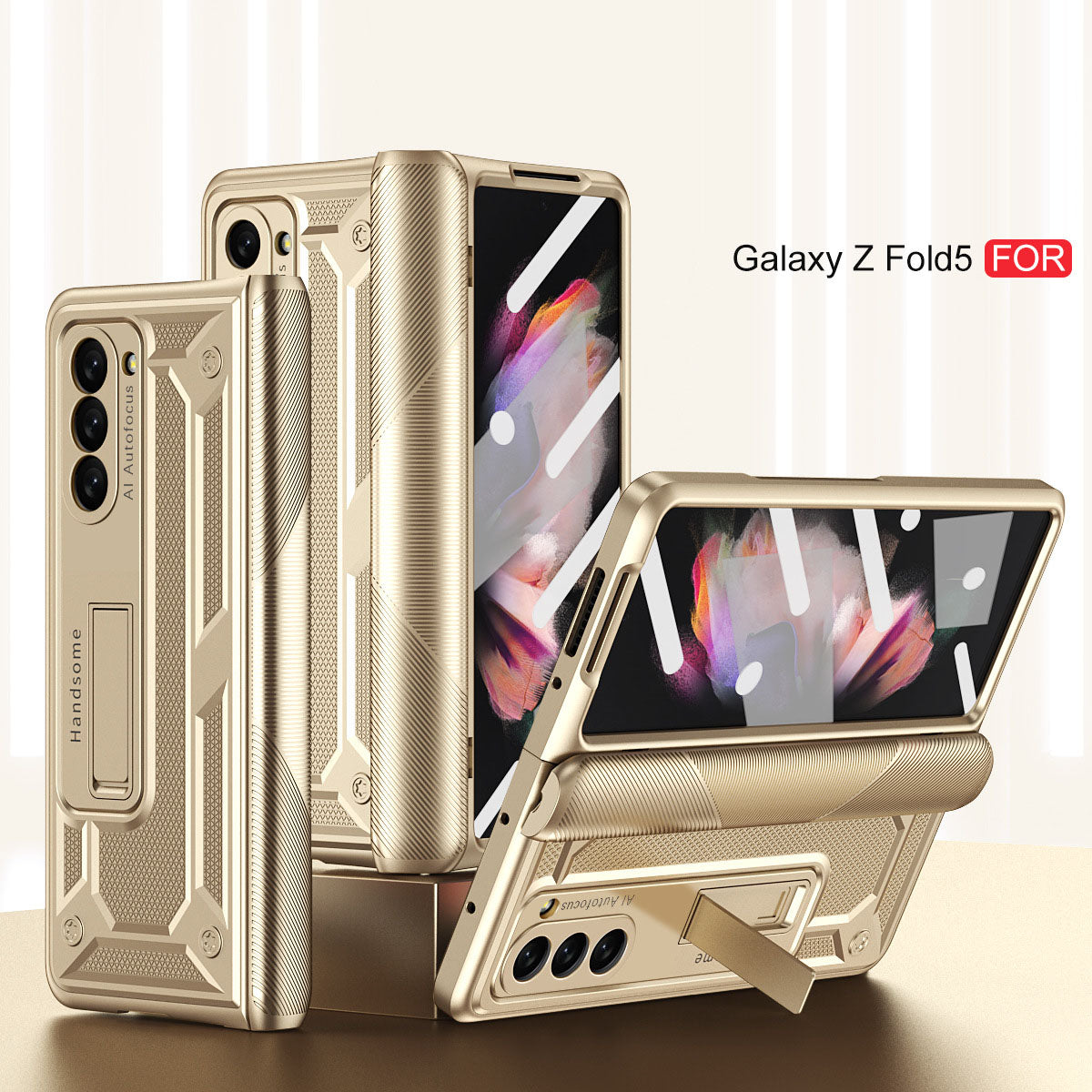 360 All Inclusive Samasung Galaxy Z Fold5 Fold4 Fold3 Case With Hinge Lid & Kick-stand - mycasety2023 Mycasety