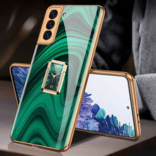 Load image into Gallery viewer, Luxury Baroque Plating Anti-knock Protection Tempered Glass Case With Ring Holder For Samsung - {{ shop_name}} varyfun
