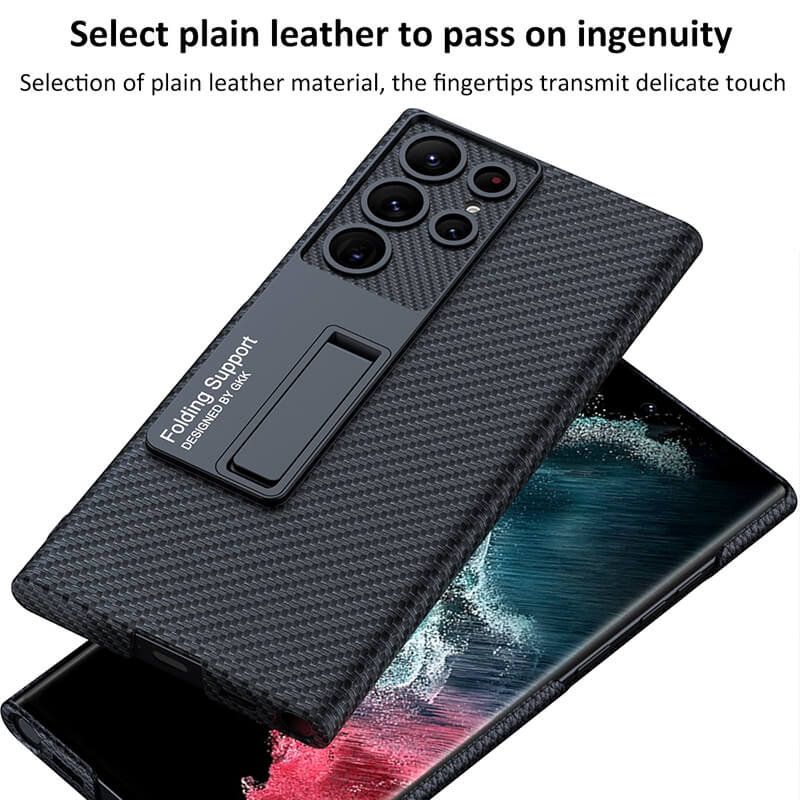 Magnetic Holder Leather Case for Samsung Galaxy S23 S22 Ultra 5G - {{ shop_name}} varyfun