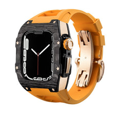 Load image into Gallery viewer, Carbon Fiber And Titanium Case With Fluororubber Strap For Apple Watch 44/45 MM - {{ shop_name}} varyfun
