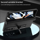 Magnetic Hinge Holder Protective Pen Case Leather Phone Case With Back Screen Glass For Samsung Galaxy Z Fold3 Fold4 Fold5 5G - mycasety2023 Mycasety
