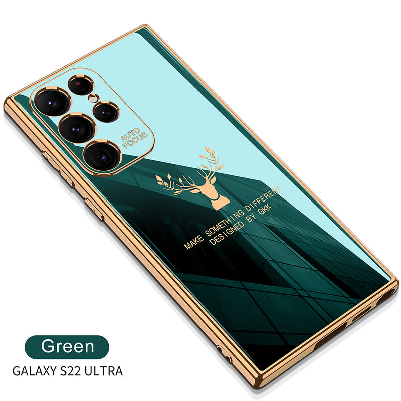 2022 Luxury Deer Pattern Camera All-inclusive Electroplating Process Soft Case For Samsung Galaxy S22 Ultra Plus - {{ shop_name}} varyfun