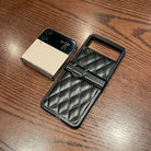 High-grade Rhombic Leather Ring Buckle For Samsung Galaxy Z Flip3/4 Case - mycasety2023 Mycasety