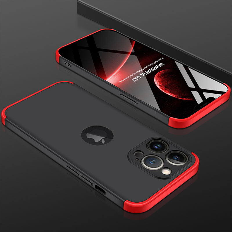 Varyfun 3 in 1 Full Protection Case For iPhone With Logo Hole Hard Plastic Cover For iPhone 13 12 Pro Max - {{ shop_name}} varyfun